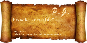 Prauda Jeremiás névjegykártya